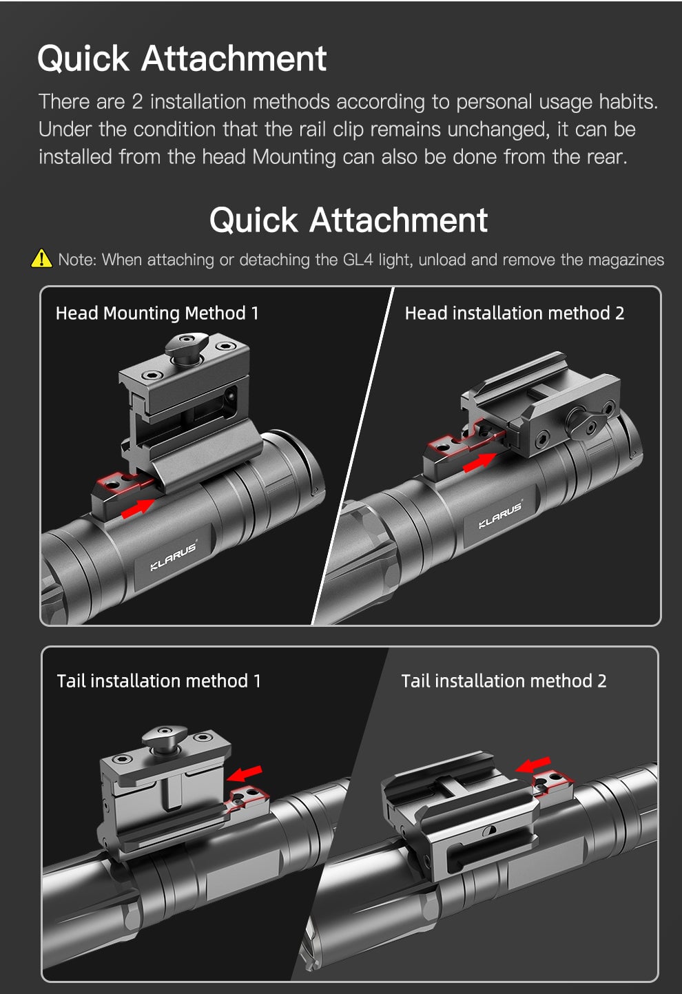 Klarus Tactical Rail Flashlight GL4