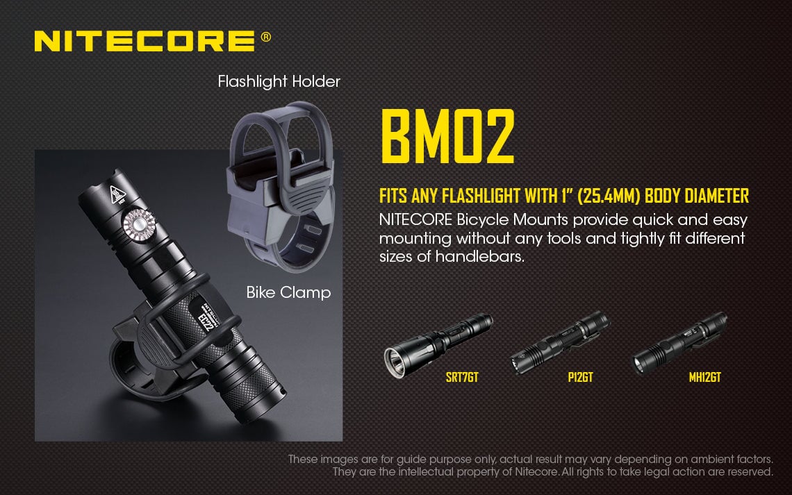 Nitecore BM02 Bike mount for 25.4mm Flashlights Flashlight Accessories Nitecore