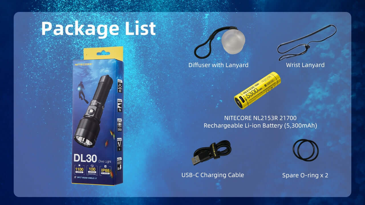 Nitecore DL 30 1100 Lumens Diving Flashlight