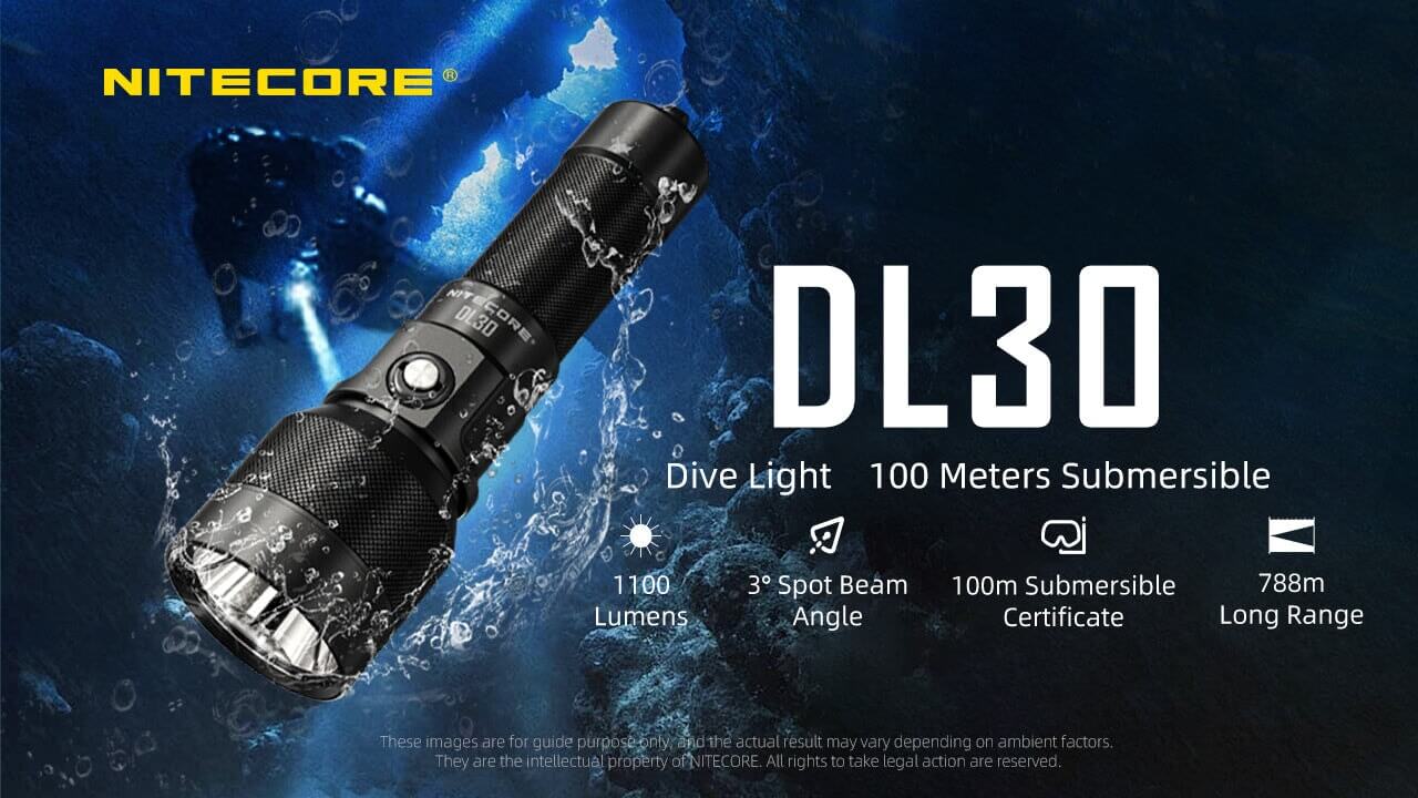 Nitecore DL 30 1100 Lumens Diving Flashlight