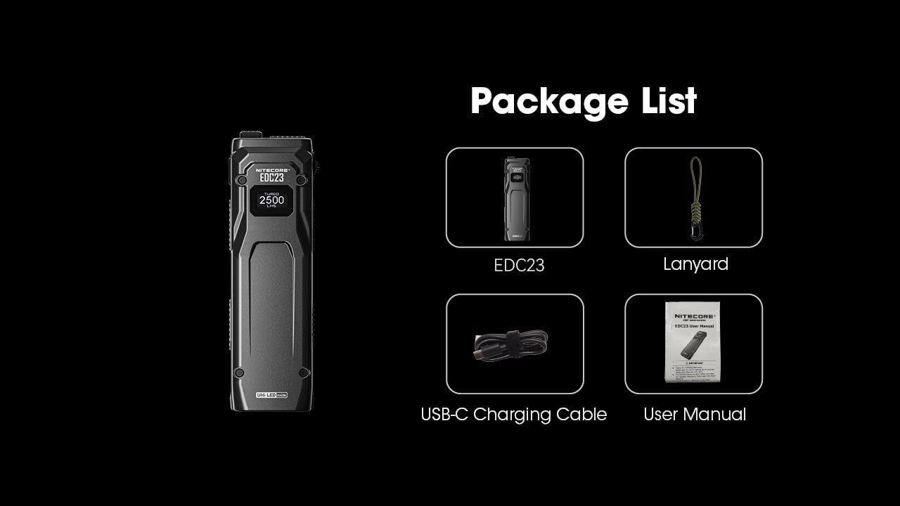Nitecore EDC23 2500 Lumen Rechargeable EDC Flashlight Flashlight Nitecore