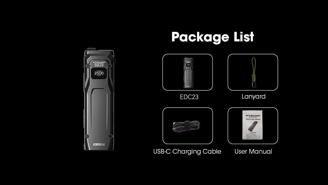 Nitecore EDC23 2500 Lumen Rechargeable EDC Flashlight