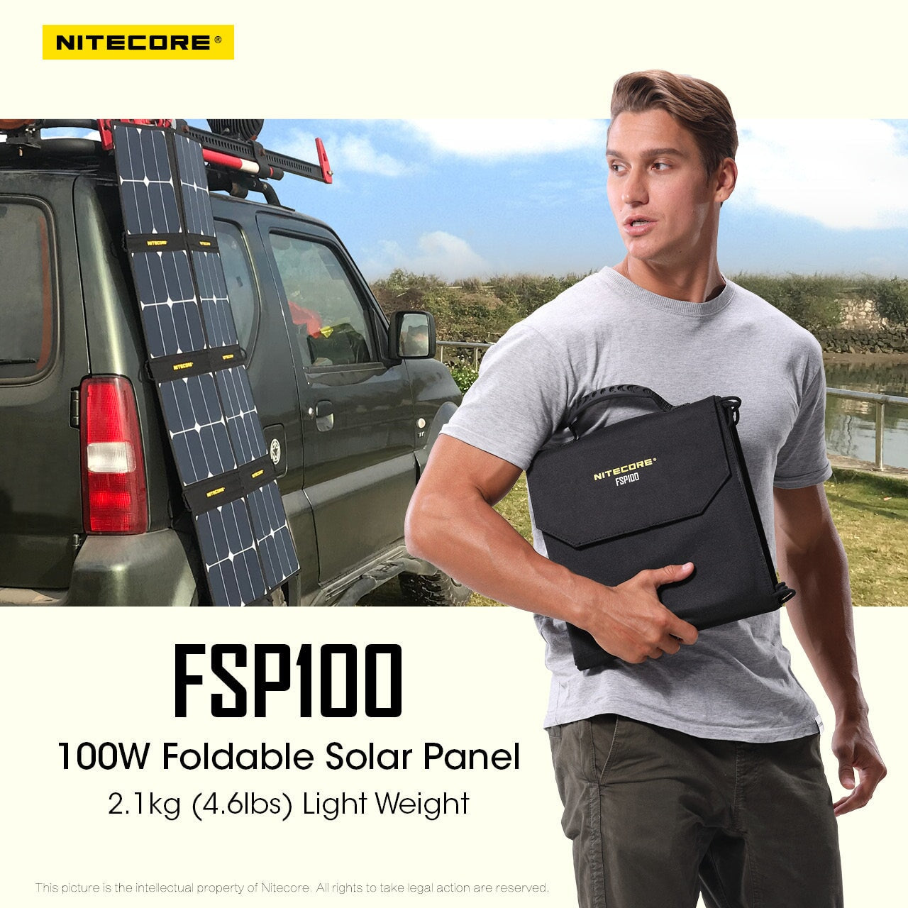 Nitecore FSP100 Foldable Solar Panel Flashlight Accessories Nitecore