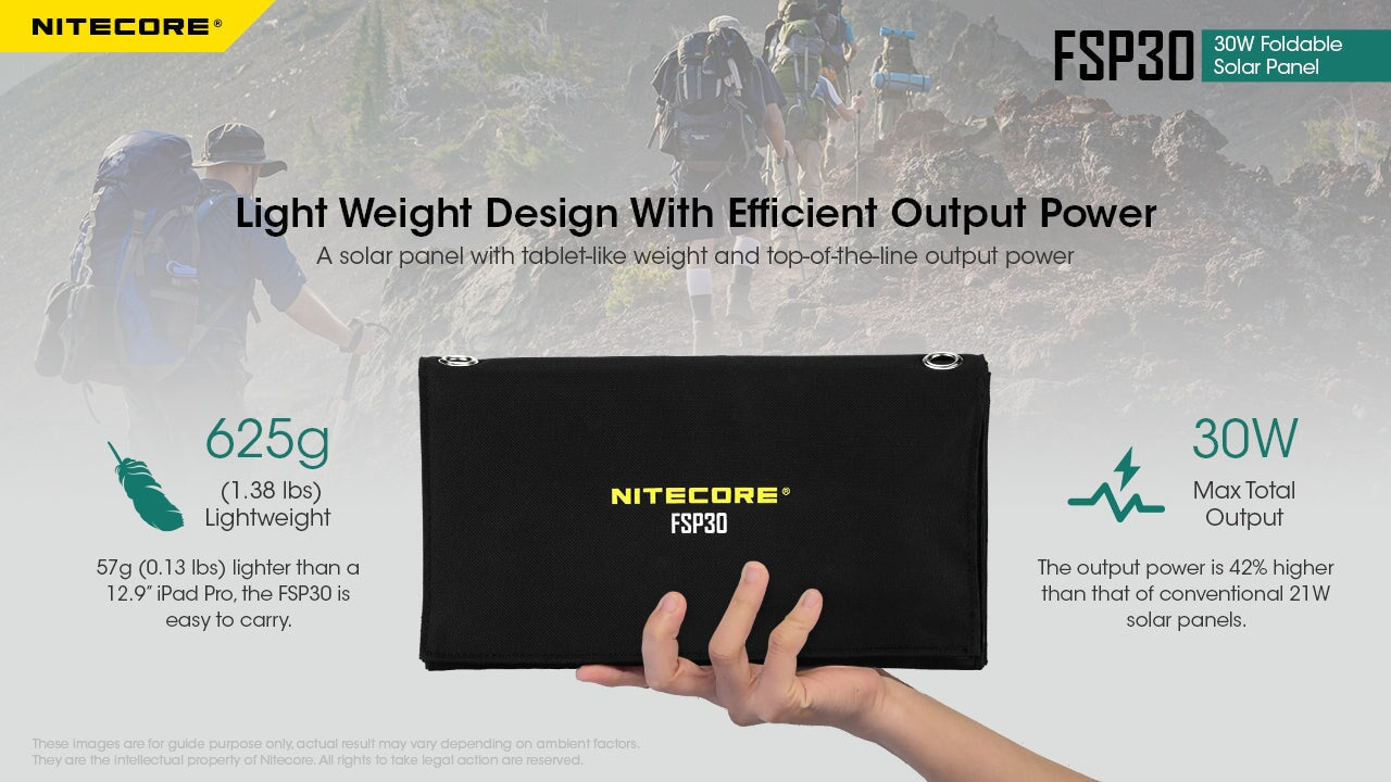 Nitecore FSP30 30W Foldable Solar Panel Flashlight Accessories Nitecore