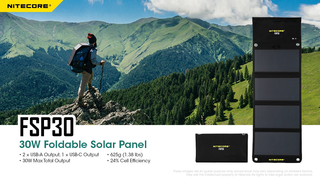 Nitecore FSP30 30W Foldable Solar Panel Flashlight Accessories Nitecore