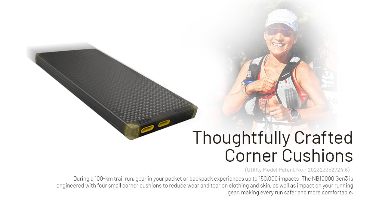 Nitecore NB10000 Gen3 10,000mAh lightweight carbon fiber power bank for fast charging phones, flashlights, and outdoor devices