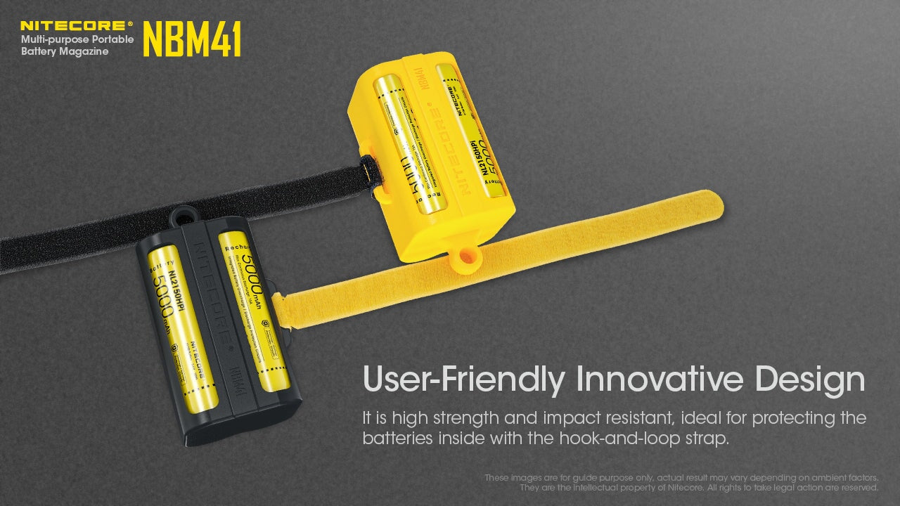Nitecore NBM41 black silicone 21700 battery holder case for safe storage and transport of rechargeable batteries