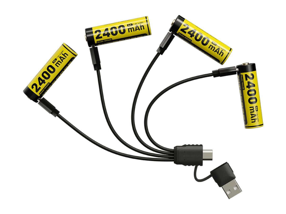 Nitecore NH2400 2400mAh Rechargeable AA Battery Kit - Pack of 4