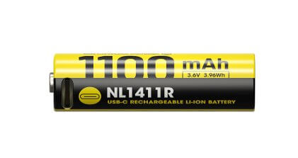 Nitecore NL1411R 14500 USB-C Li-ion Battery 1100mAh