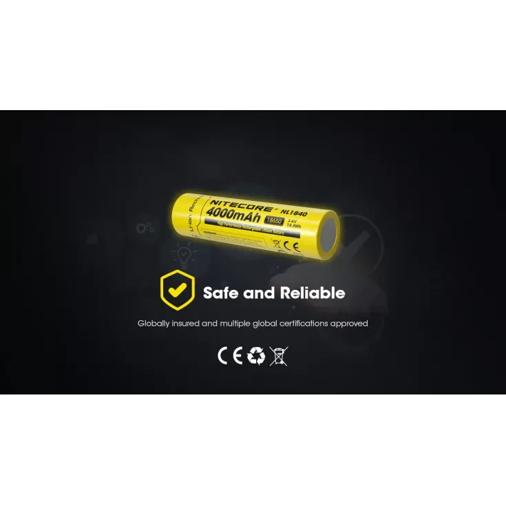 Nitecore NL1840 18650 Li-ion Battery 4000mAh Rechargeable Batteries Nitecore