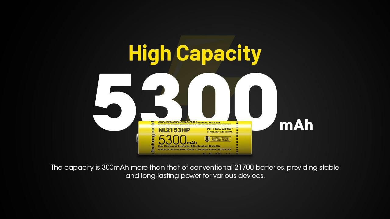 Nitecore NL2153HP 5300mAh Rechargeable 21700 Battery Rechargeable Batteries Nitecore