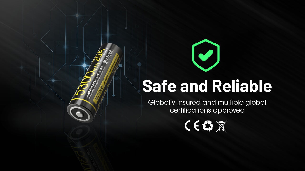 Nitecore NL2153HPi 21700 Li-ion 20A Battery 5300mAh Rechargeable Batteries Nitecore