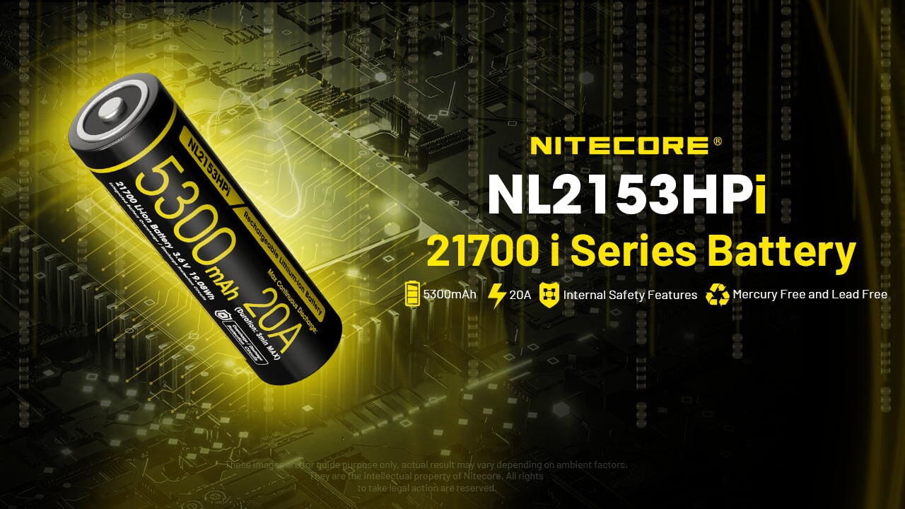 Nitecore NL2153HPi 21700 Li-ion 20A Battery 5300mAh Rechargeable Batteries Nitecore