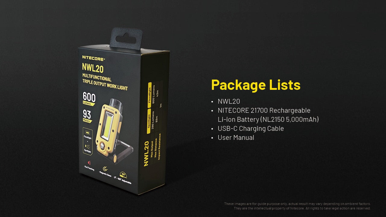Nitecore NWL20 Magnetic Utility light - 600 Lumens Flashlight Nitecore