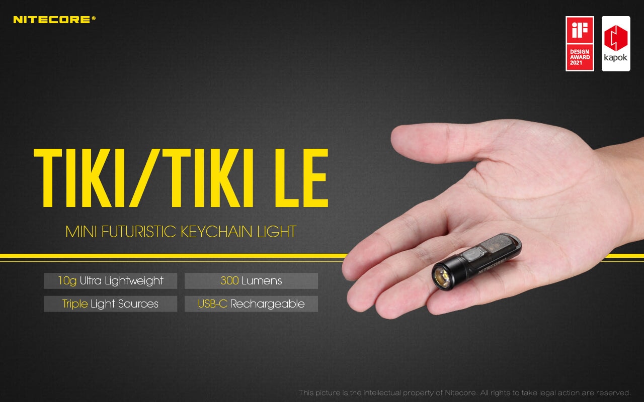 Nitecore TIKI LE USB-C Rechargeable Keychain Flashlight Keychain LED Flashlight Nitecore