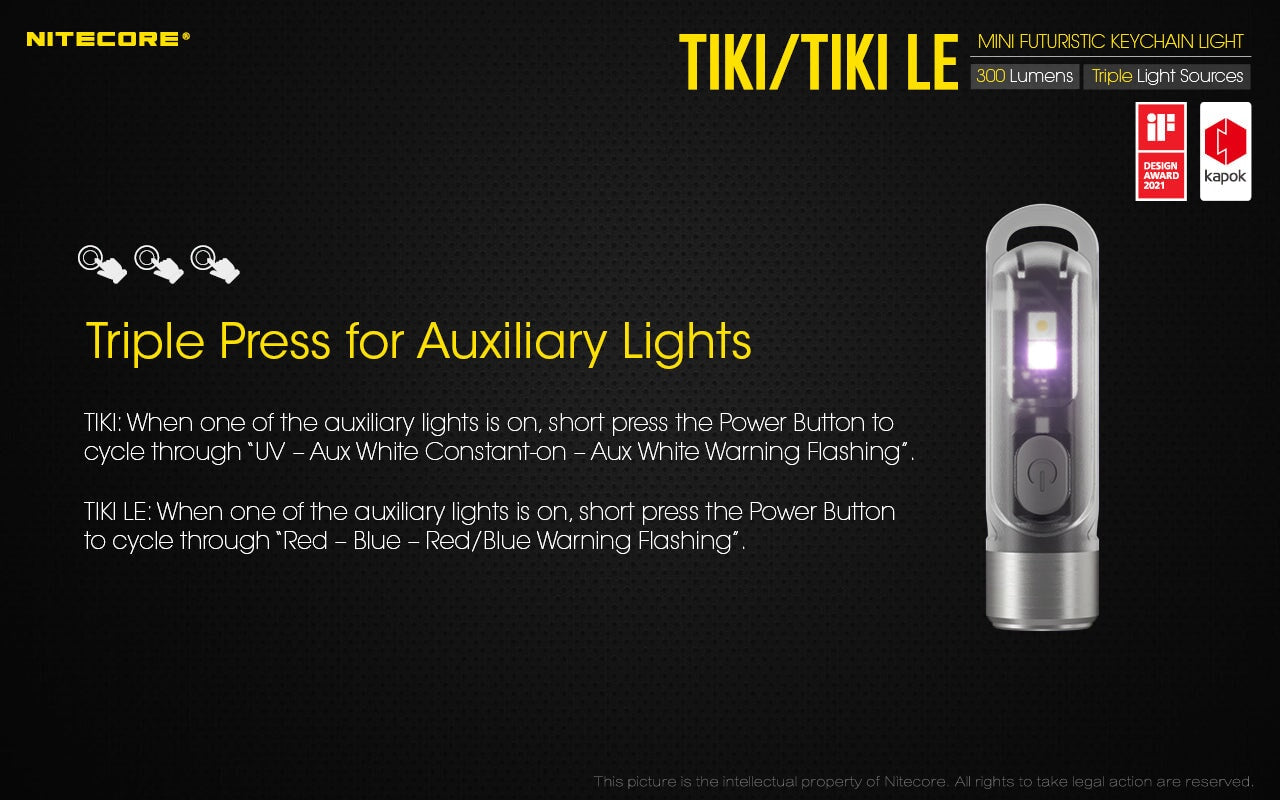 Nitecore TIKI LE USB-C Rechargeable Keychain Flashlight Keychain LED Flashlight Nitecore