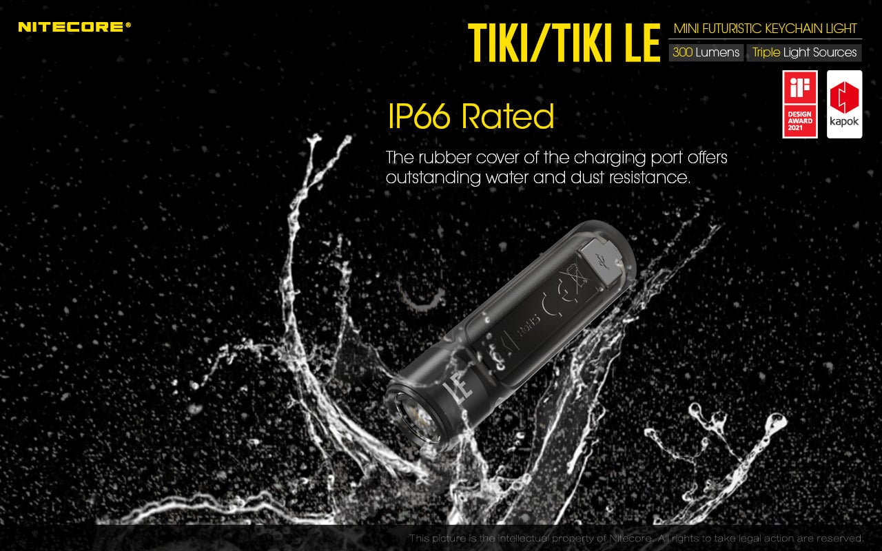Nitecore TIKI LE USB-C Rechargeable Keychain Flashlight Keychain LED Flashlight Nitecore