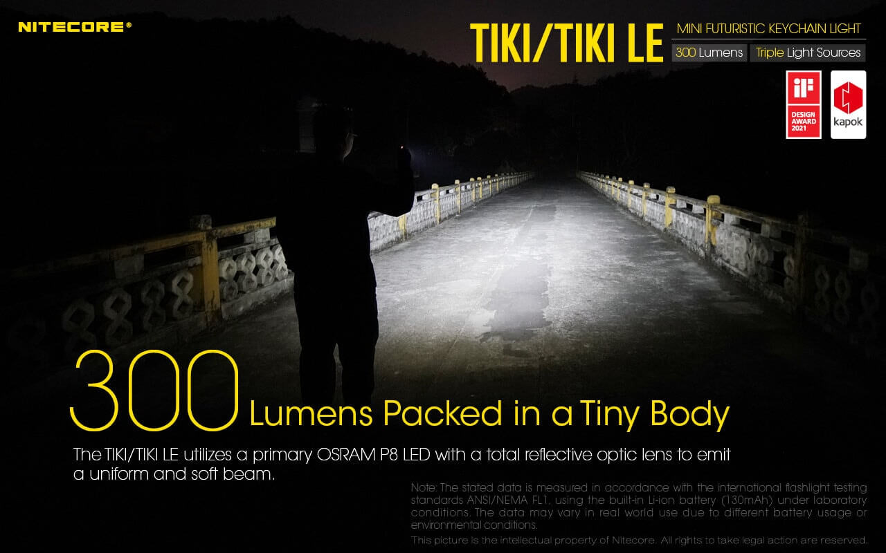 Nitecore TIKI LE USB-C Rechargeable Keychain Flashlight