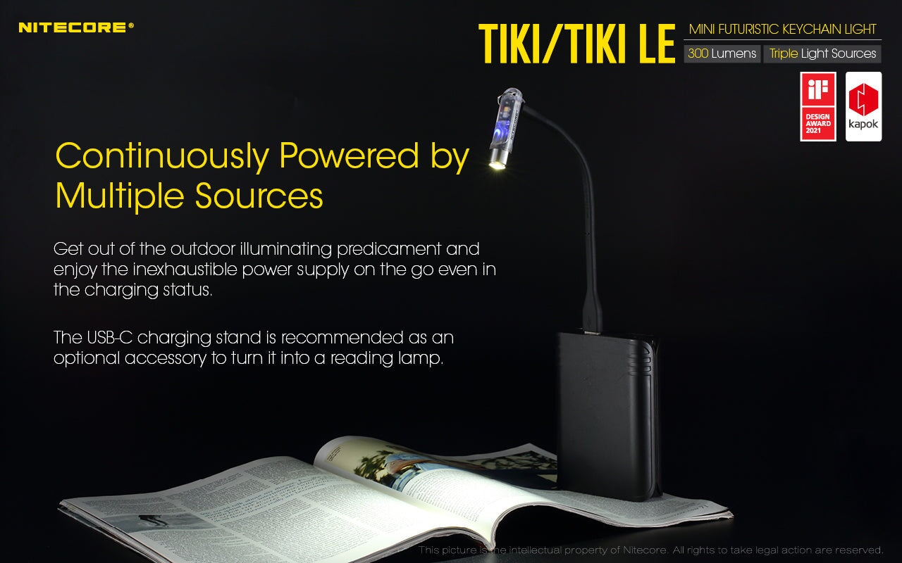 Nitecore TIKI LE USB-C Rechargeable Keychain Flashlight Keychain LED Flashlight Nitecore