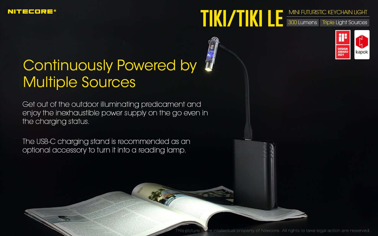 Nitecore TIKI LE USB-C Rechargeable Keychain Flashlight