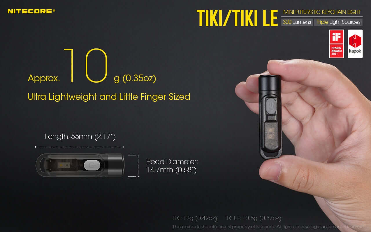 Nitecore TIKI LE USB-C Rechargeable Keychain Flashlight