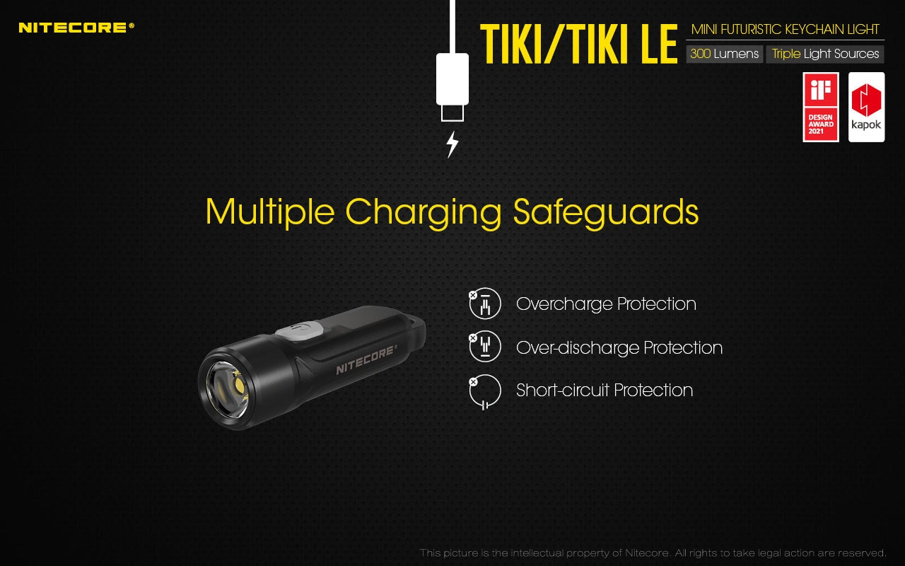 Nitecore TIKI LE USB-C Rechargeable Keychain Flashlight Keychain LED Flashlight Nitecore