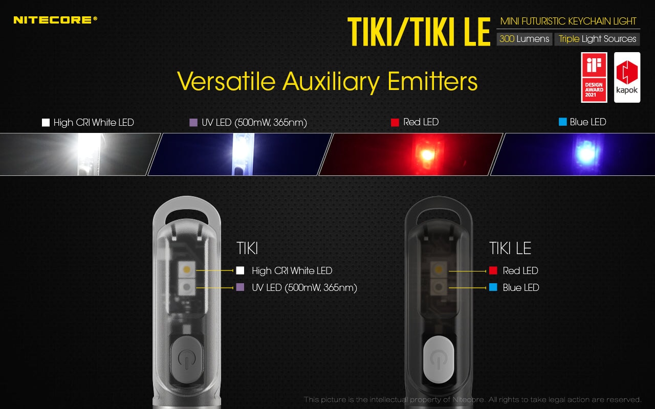 Nitecore TIKI LE USB-C Rechargeable Keychain Flashlight Keychain LED Flashlight Nitecore