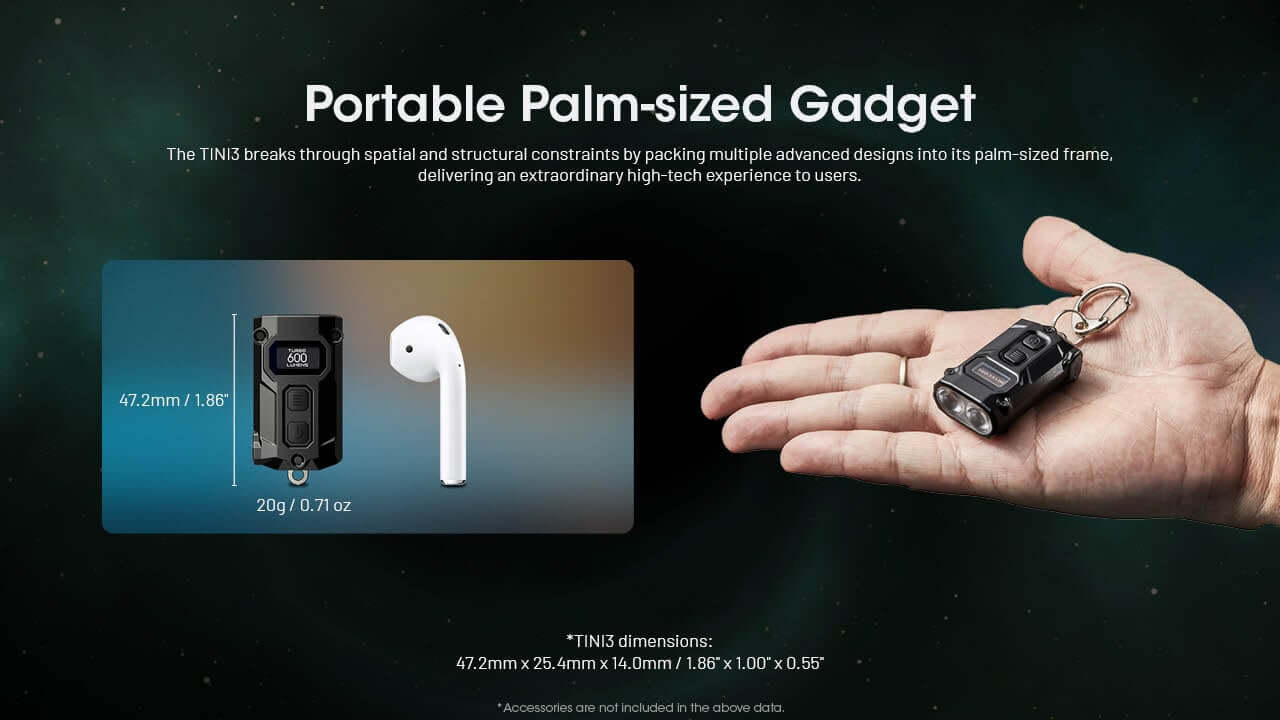 Nitecore Tini 3 600 Lumen Rechargeable Keychain Flashlight