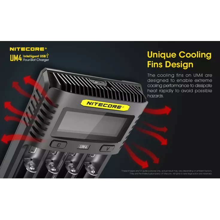 Nitecore UM4 Intelligent USB-C Four-Slot Battery Charger Battery Charger Nitecore