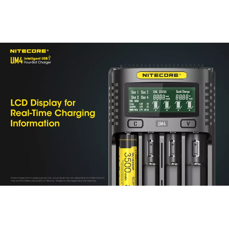 Nitecore UM4 Intelligent USB-C Four-Slot Battery Charger Battery Charger Nitecore
