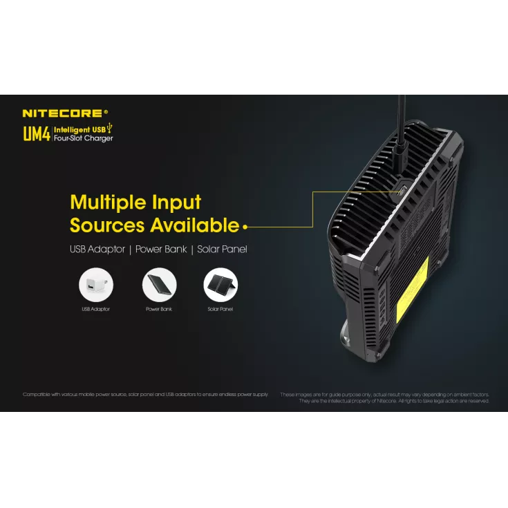 Nitecore UM4 Intelligent USB-C Four-Slot Battery Charger Battery Charger Nitecore