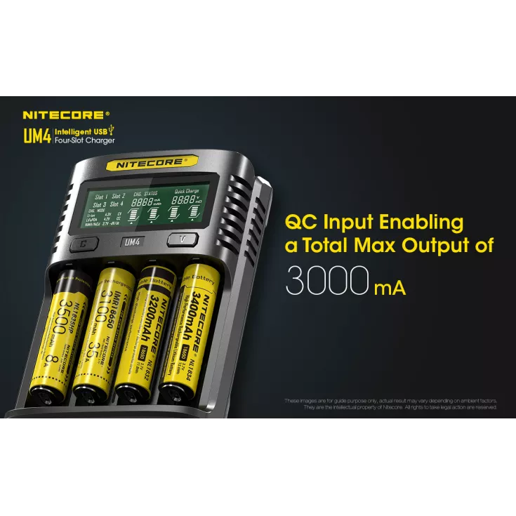 Nitecore UM4 Intelligent USB-C Four-Slot Battery Charger Battery Charger Nitecore