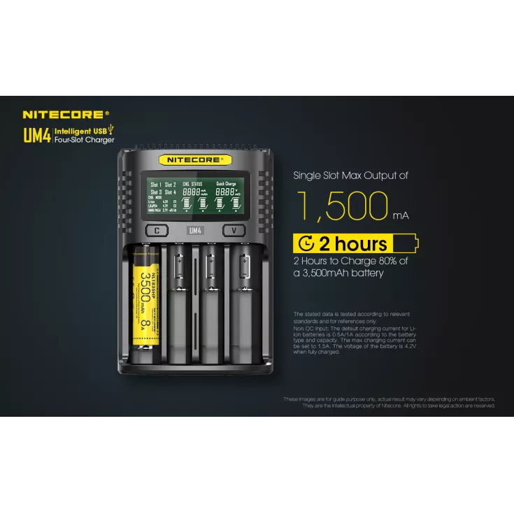 Nitecore UM4 Intelligent USB-C Four-Slot Battery Charger Battery Charger Nitecore