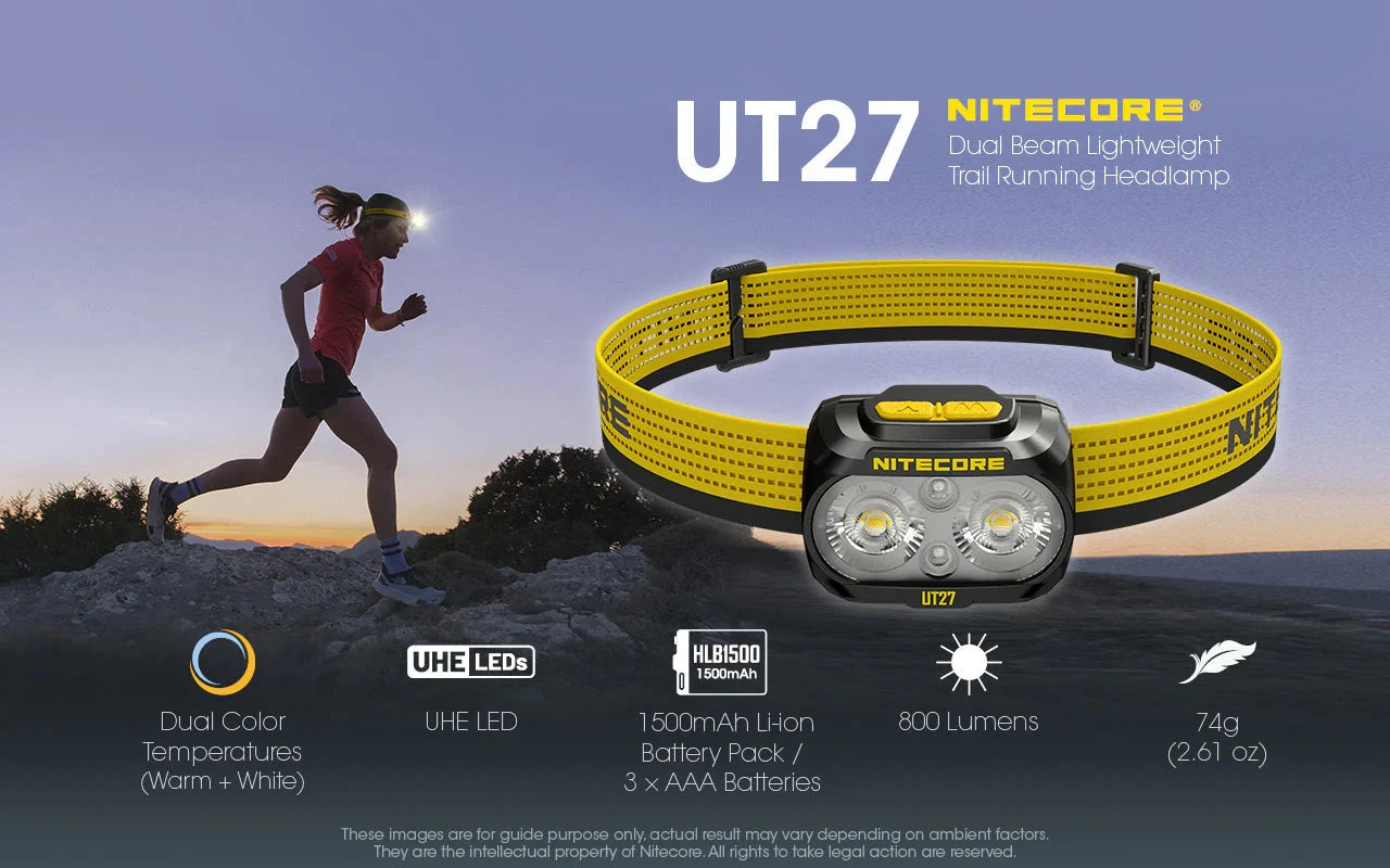Nitecore UT27 Pro 800 lumen Rechargeable Running Headlamp Headlamp Nitecore