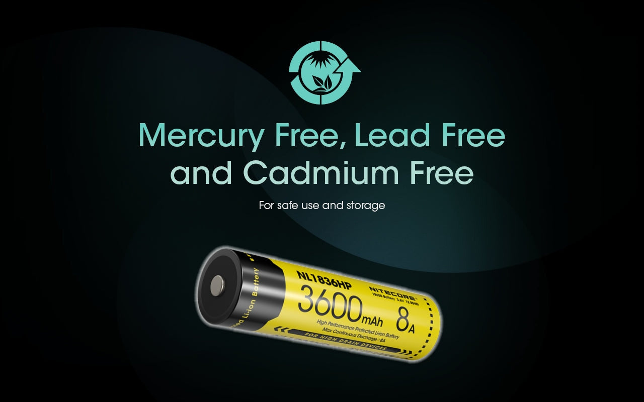 NL1836HP 18650 High Performance 3600mAh Rechargeable Li-on Battery Rechargeable Batteries Nitecore