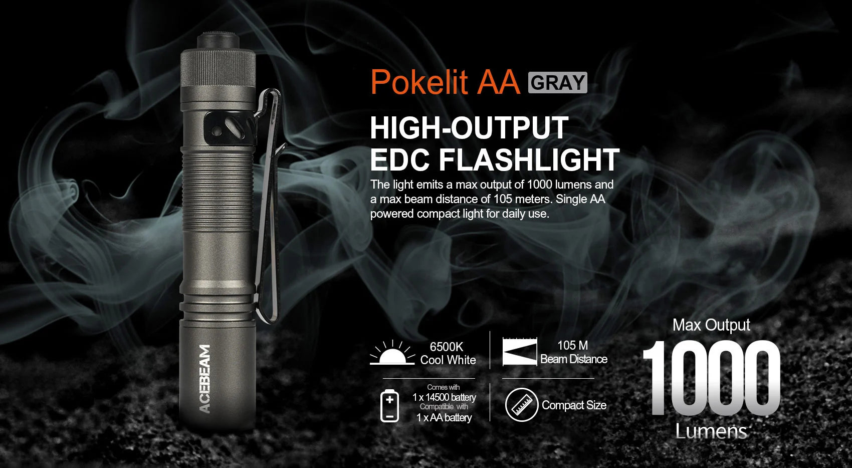 Pokelit AA Lightweight and Compact EDC Flashlight Flashlight Acebeam