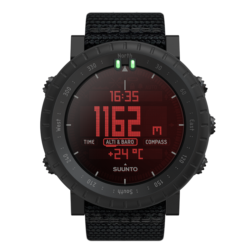 Suunto Core Alpha Sports Watch with altimeter, barometer, and compass for tactical outdoor and cycling adventures