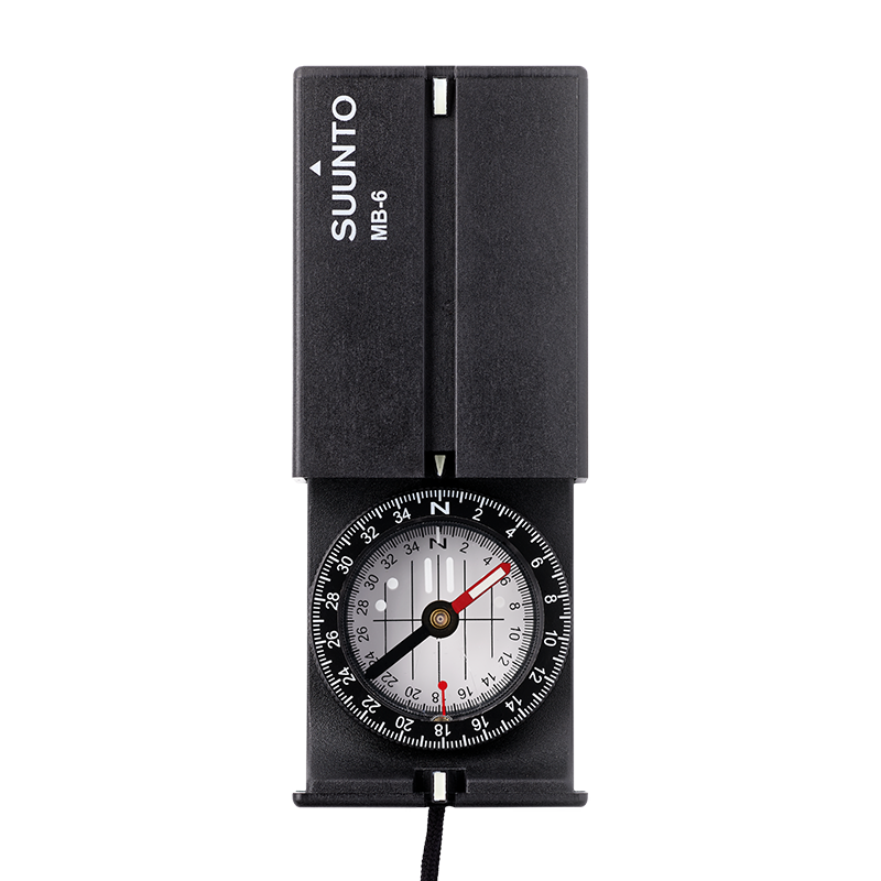 Suunto MB-6 NH folding mirror compass with precision needle and compact protective case for outdoor navigation