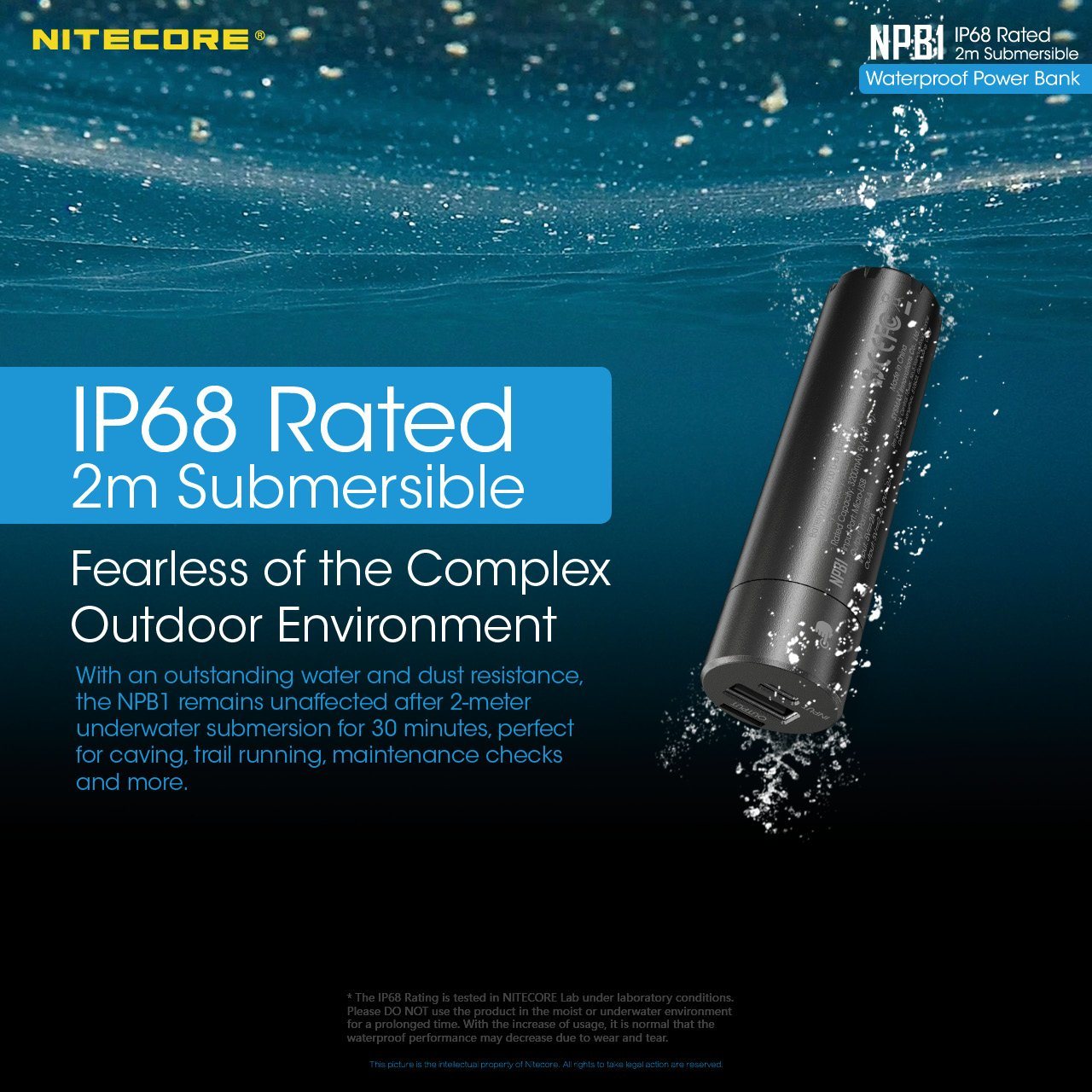Nitecore NPB1 5000mAh Waterproof Power Bank Battery Charger Nitecore