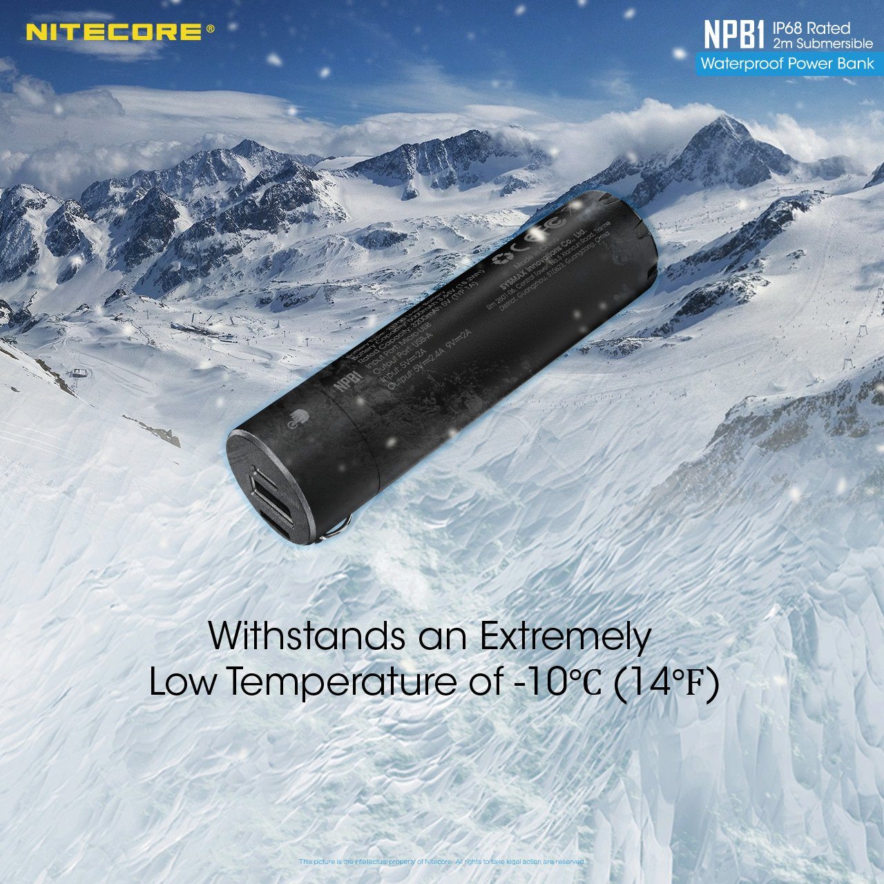 Nitecore NPB1 5000mAh Waterproof Power Bank Battery Charger Nitecore