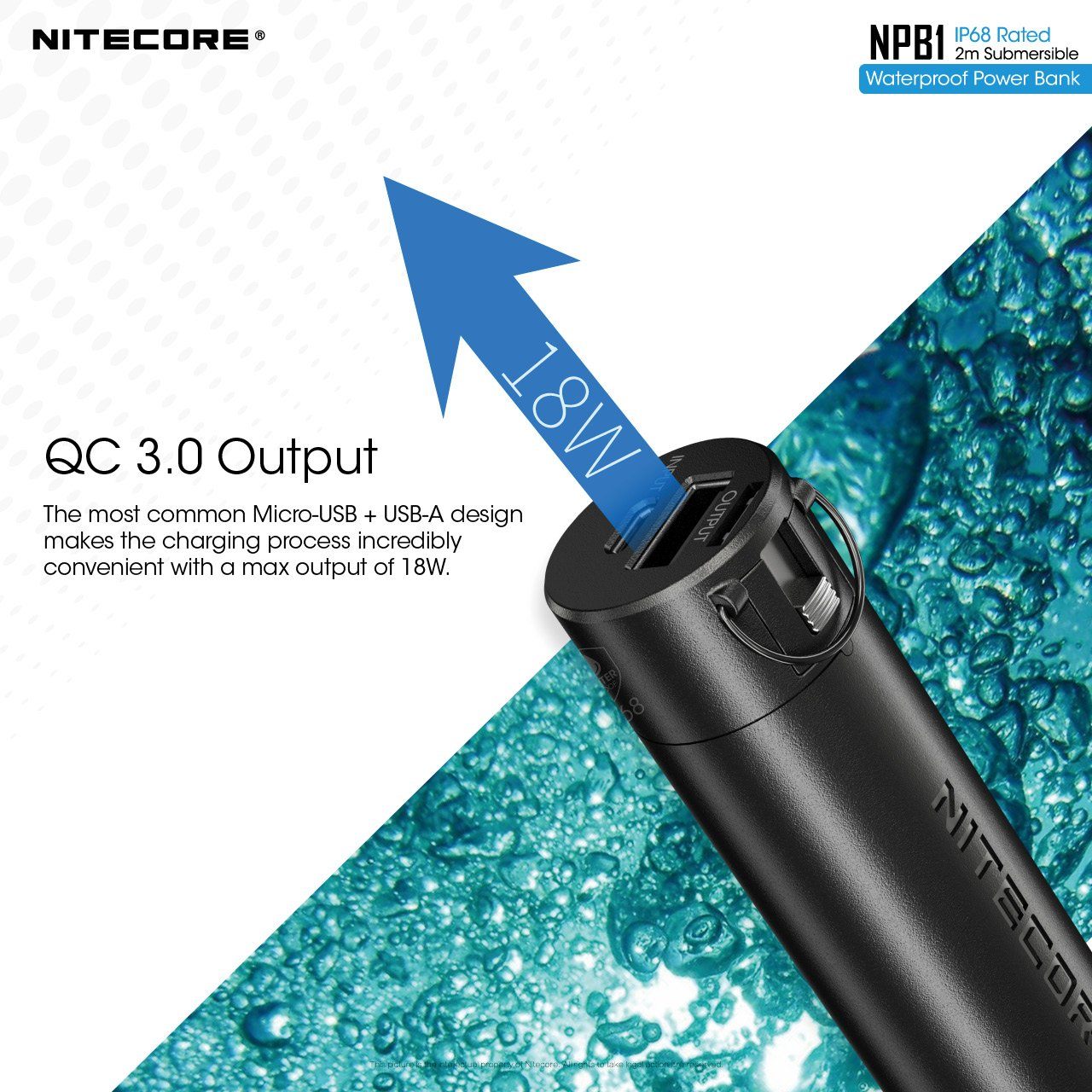Nitecore NPB1 5000mAh Waterproof Power Bank Battery Charger Nitecore