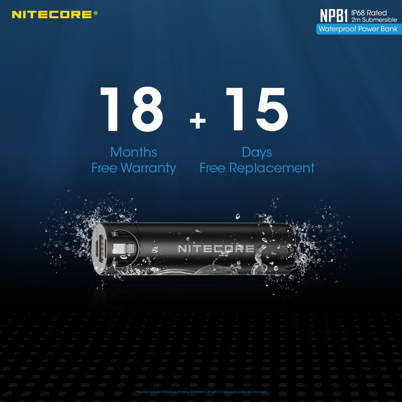 Nitecore NPB1 5000mAh Waterproof Power Bank Battery Charger Nitecore