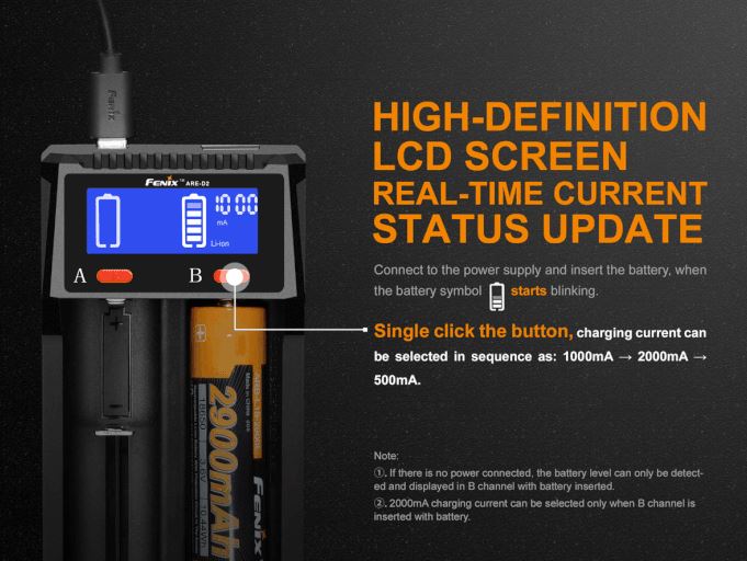 Fenix ARE-D2 Dual Bay Smart Battery Charger Battery Charger Fenix