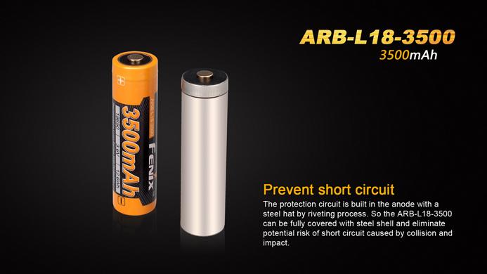 Fenix ARB-L18-3500 18650 3500mAh protected Li-ion button top rechargeable battery for flashlights and high-performance devices