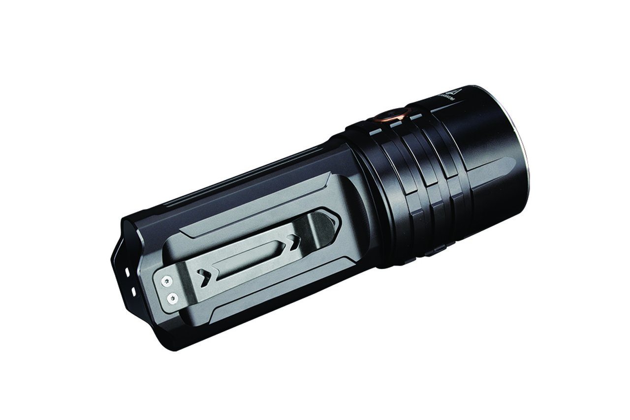 Fenix LR35R rechargeable LED flashlight with 10,000 lumens brightness for search, rescue, and professional outdoor lighting