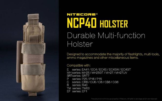 Nitecore NCP40 Holster for Nitecore LED Flashlights Holster Nitecore
