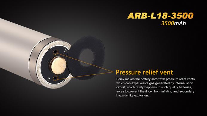Fenix ARB-L18-3500 18650 3500mAh protected Li-ion button top rechargeable battery for flashlights and high-performance devices