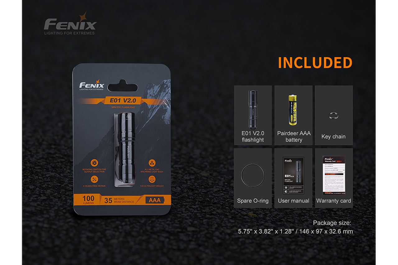 Fenix E01 V2.0 100 Lumens EDC LED Flashlight Flashlight Fenix