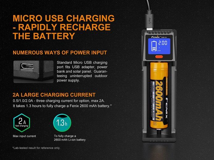 Fenix ARE-D1 Single Bay Smart Battery Charger Battery Charger Fenix