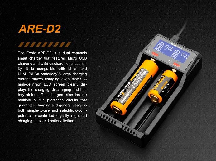 Fenix ARE-D2 Dual Bay Smart Battery Charger Battery Charger Fenix
